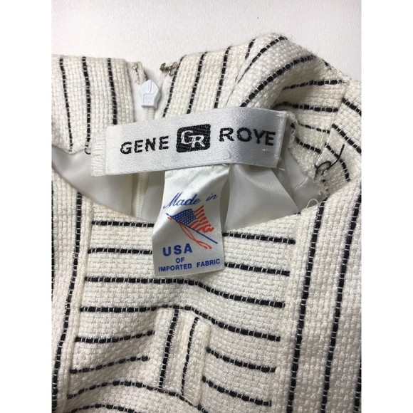 Vtg Gene Roye Womens Striped Geometric Panel Woven Blouse Top Shirt Size 10 S M - Picture 6 of 12